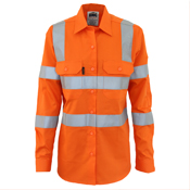 Ladies HiVis L/W Cotton VIC Rail CSR Shirt